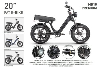 E-bike Ape Ryder MD10 Premium 48V 14.5 Ah - Fat Bike Pieghevoli - Ape Ryder