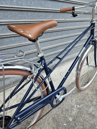 Vintage Rondine 28 Damenfahrrad, 7-Gang, blau - City Bike - Bcycles