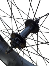 Roue avant 26 x 100 mm noire, axe large, frein à disque