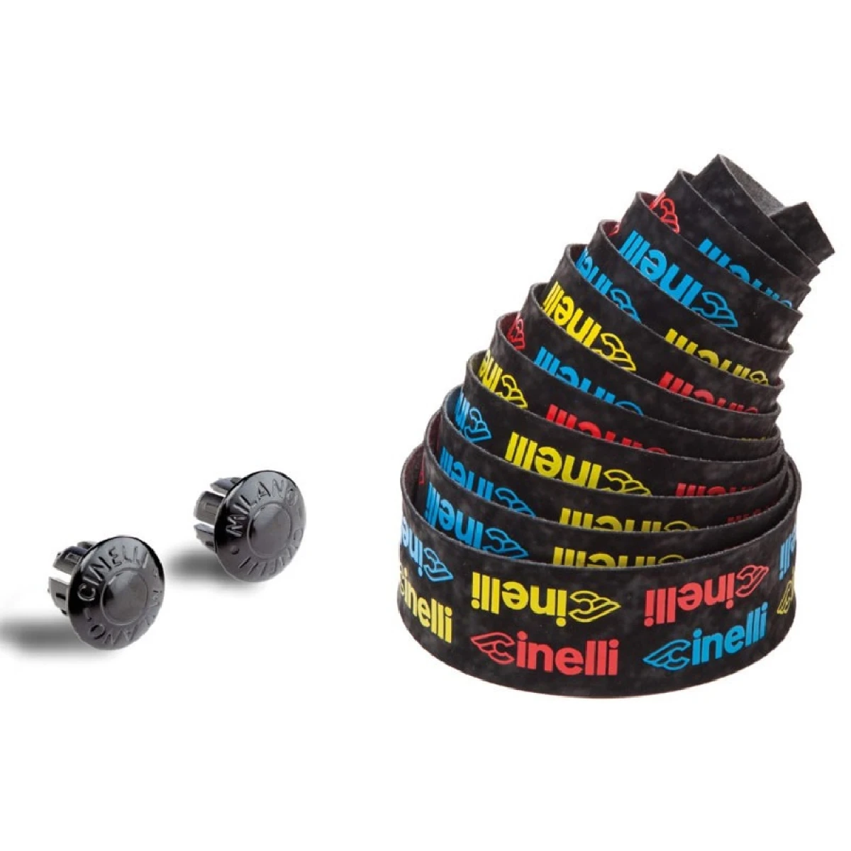 Cinta de manillar Cinelli LOGO MULTICOLOR de terciopelo